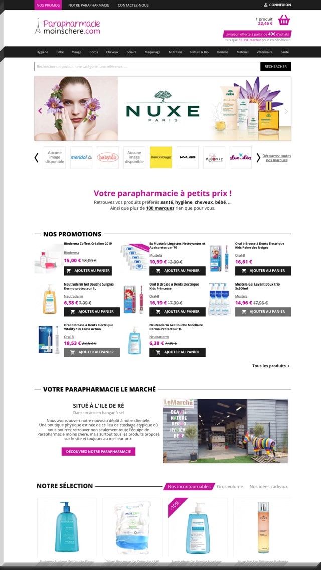 e-commerce Parapharmacie Moins Chere